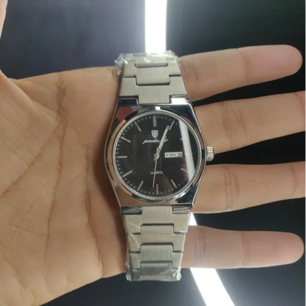 Poedagar 930 Watch – Silver Black